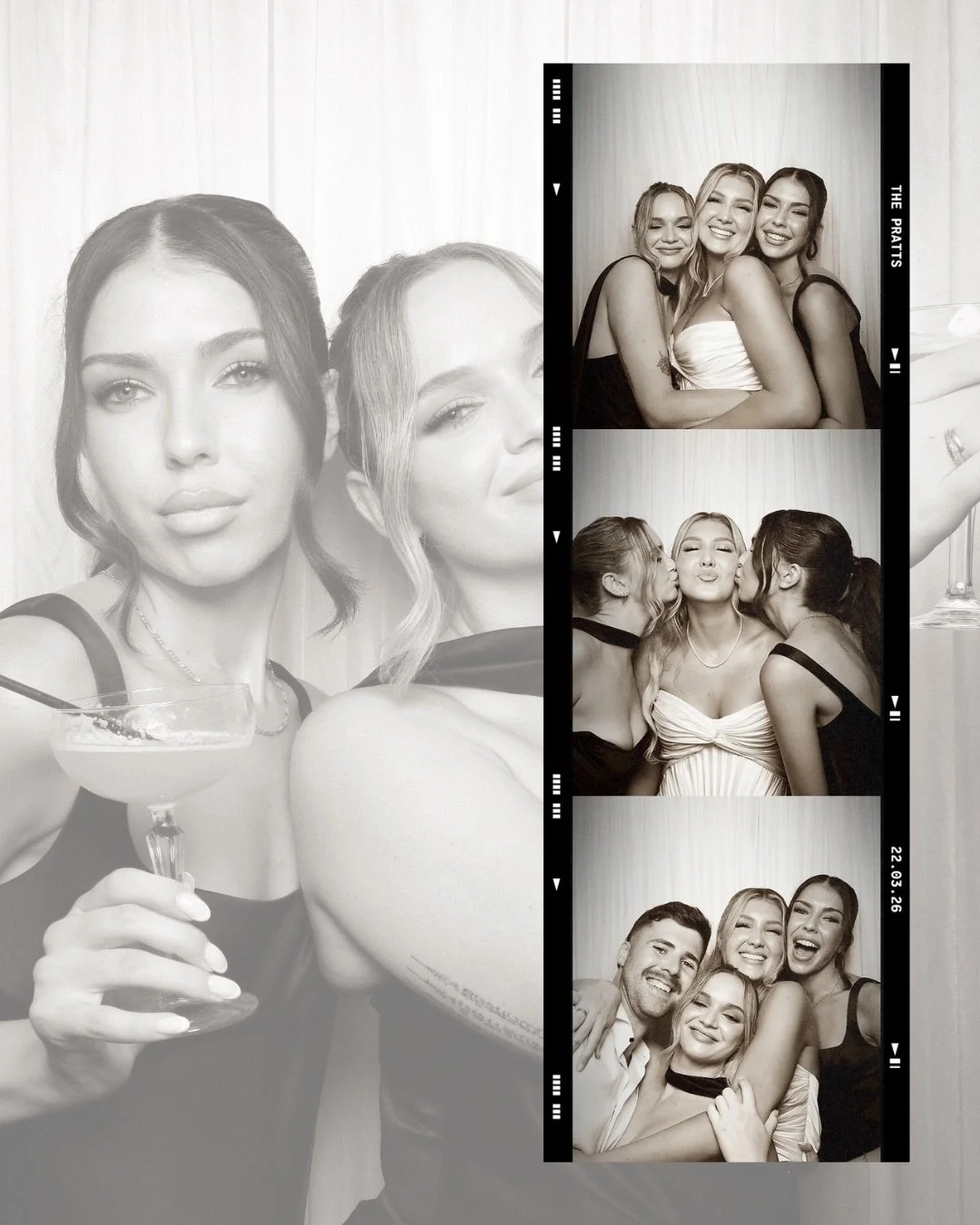 The print that ties it all together. 🎞️ Alyssa &amp; Alex&rsquo;s custom template gave their photo booth strips that vintage film look we can&rsquo;t get enough of &mdash; timeless, editorial, and completely them.

Venue @kalinyaestate
Photography @