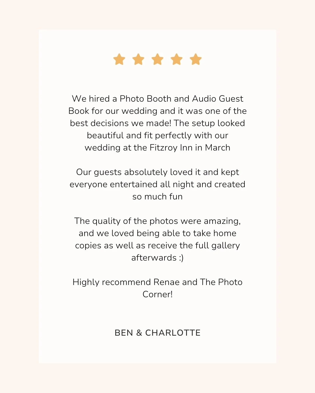 &ldquo;One of the best decisions we made&rdquo; &mdash; Ben and Charlotte, you&rsquo;ve made our week.⁠
⁠
Photo booth, audio guest book, and a crowd that made the most of both. Exactly our kind of night.⁠ ✨️⁠
⁠
📍 Sydney &middot; South Coast &middot;
