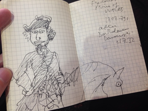 Notebook drawing of NPG painting. Photo © David Mackintosh