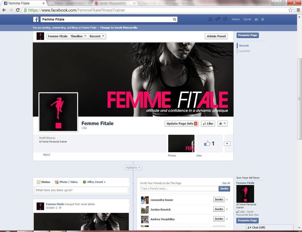 Screenshot of Femme Fitale Facebook page