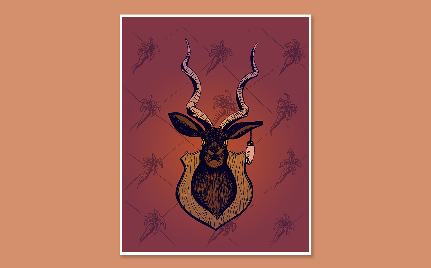  Jackalope poster, personal project, ink on vellum, colored digitally 