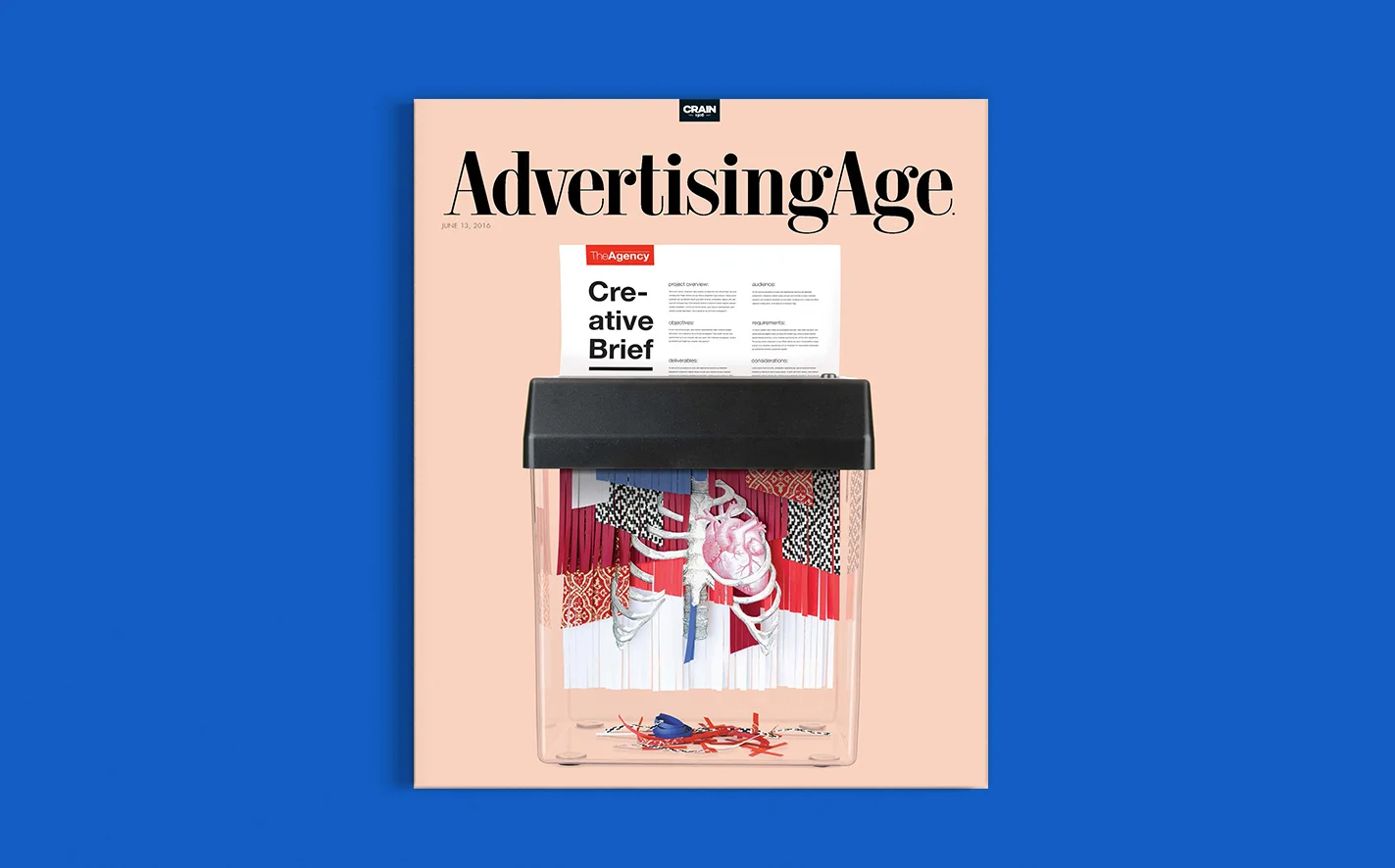  Ad Age young creatives cover competition entry with the theme of "creative process", cut paper sculpture and Photoshop 