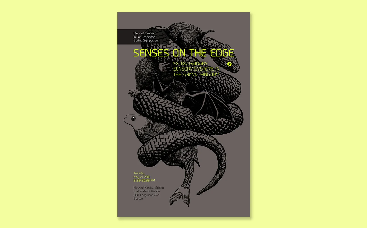  Harvard Neuroscience Biennial Symposium poster, illustration is ink on vellum 