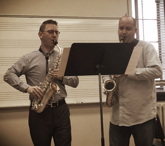 The composer and Dr. Marc Ballard rehearse Variations on a Theme of Gretchaninov for a March 2016 performance in New Orleans, Louisiana.