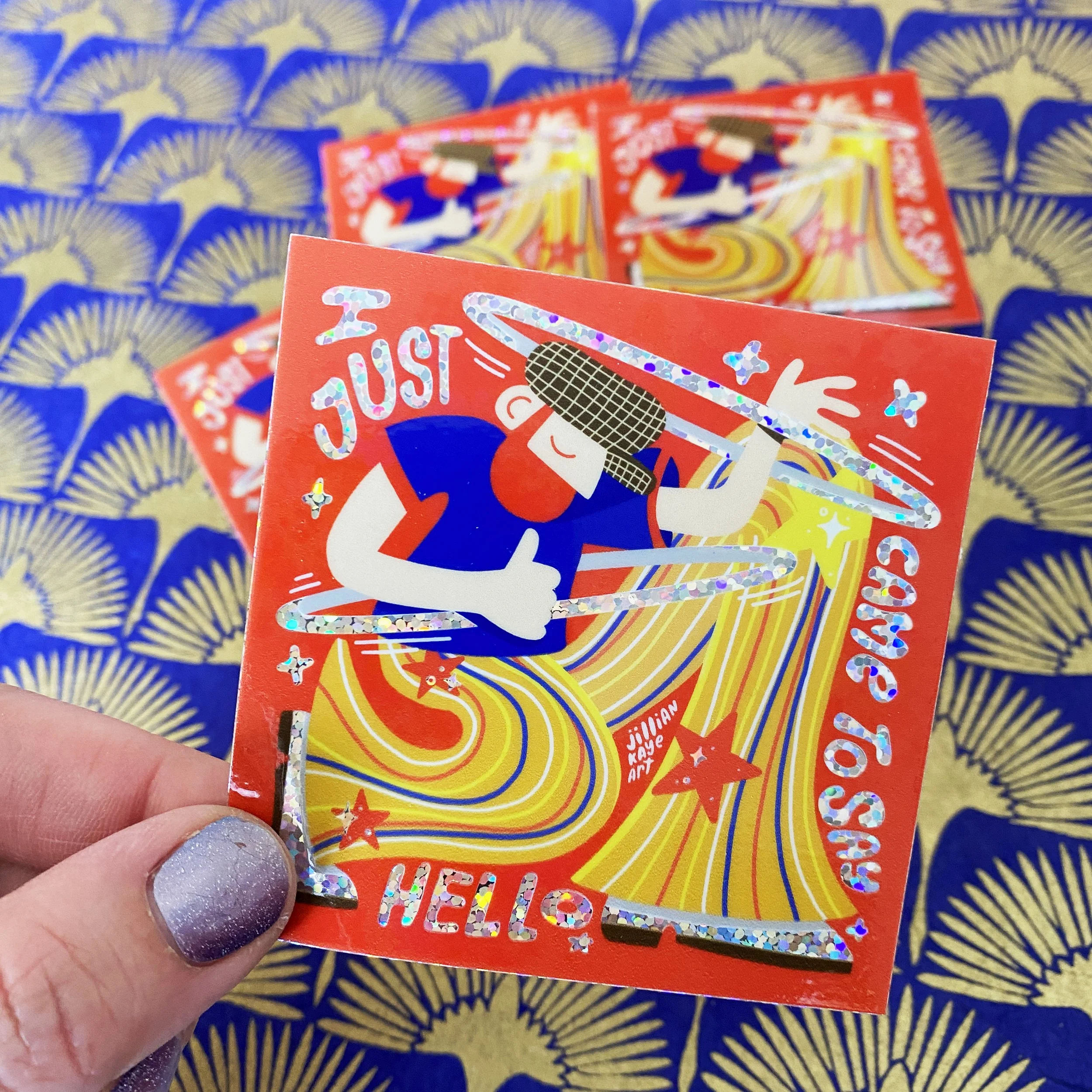 Beard After Hours 3" Glitter Vinyl Sticker — Jillian Kaye Art