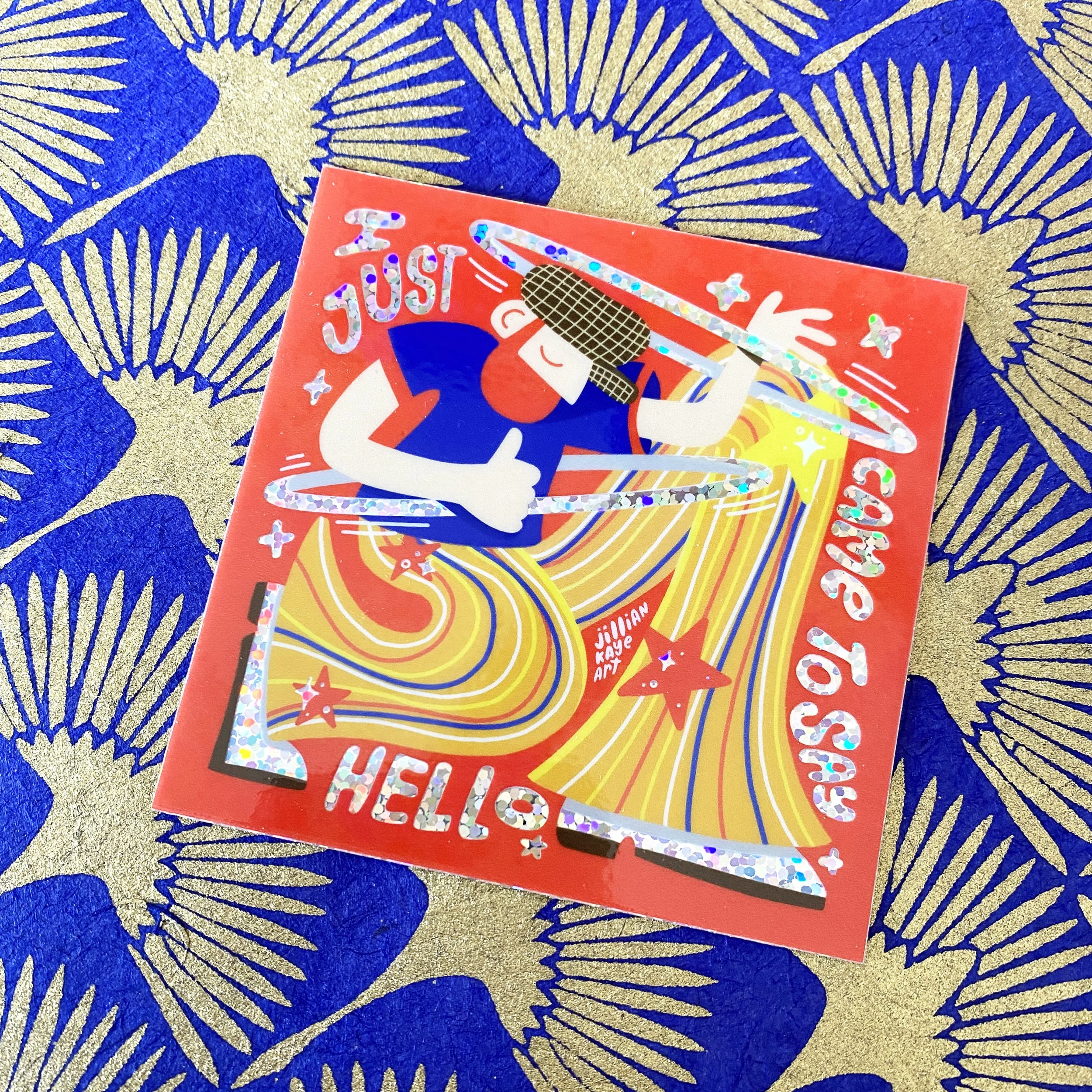 Beard After Hours 3" Glitter Vinyl Sticker — Jillian Kaye Art