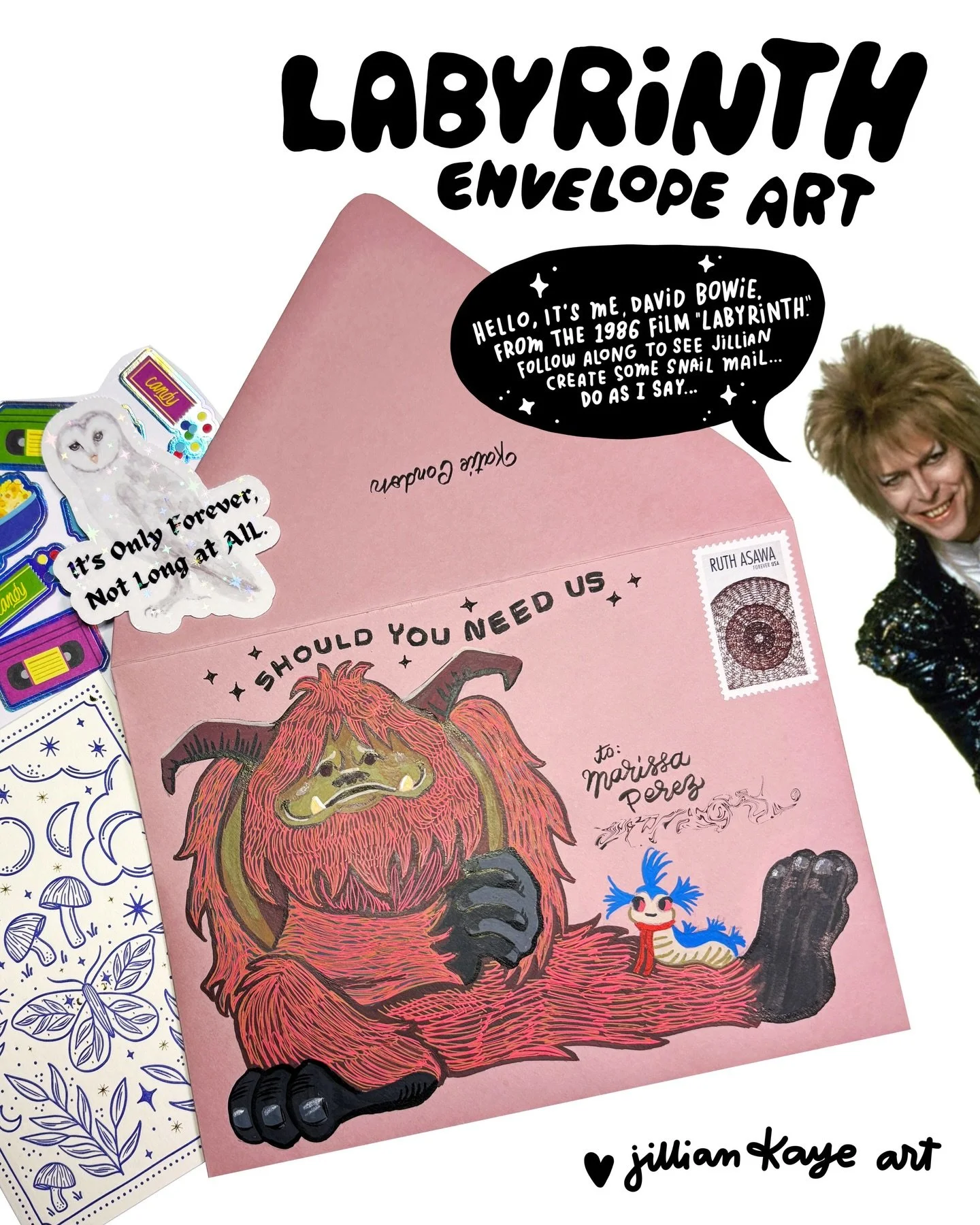 The reason I don&rsquo;t post as much any more is it takes hours for me to find and trim around pictures of Jareth from the 1986 feature film &ldquo;Labyrinth&rdquo; 

#snailmail #labyrinth #davidbowie #ludo #mail