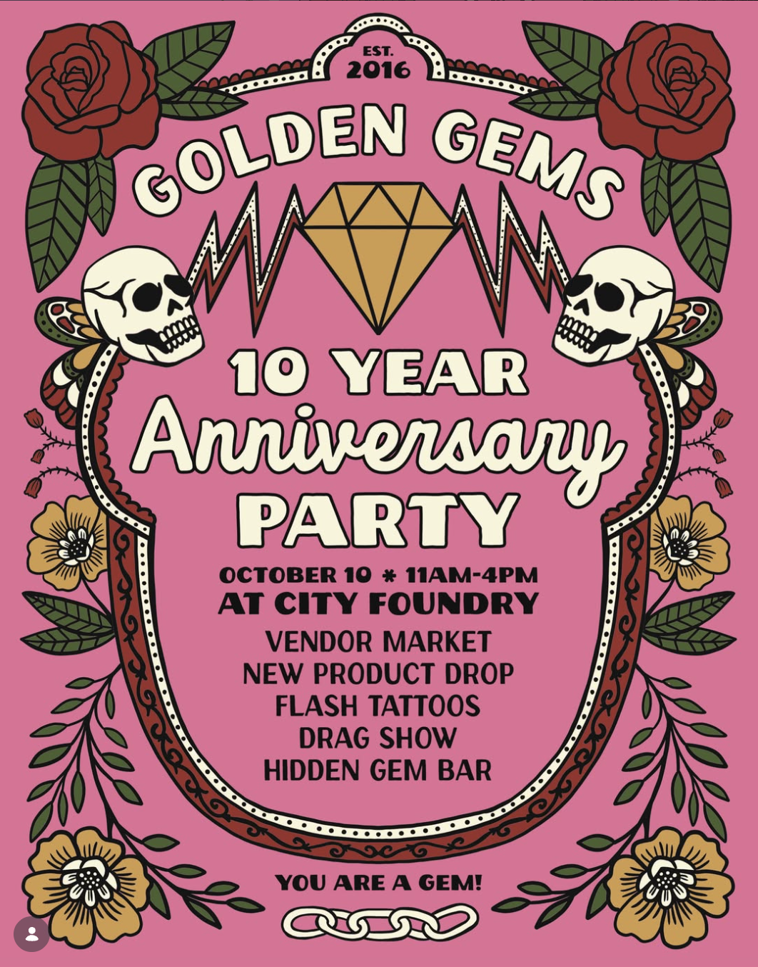 Golden Gem Anniversary Party