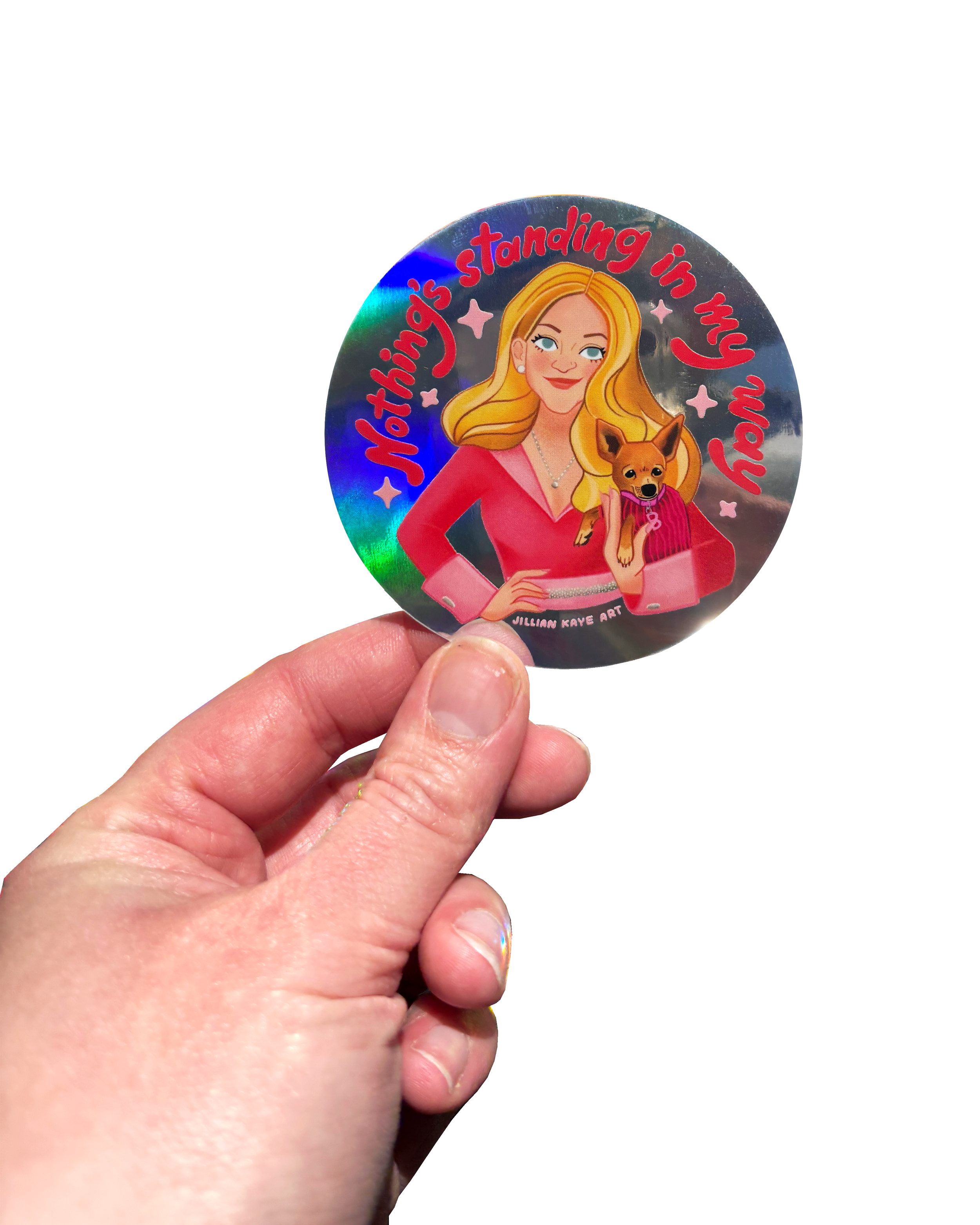 Elle Woods & Bruiser | 3" Holographic Sticker