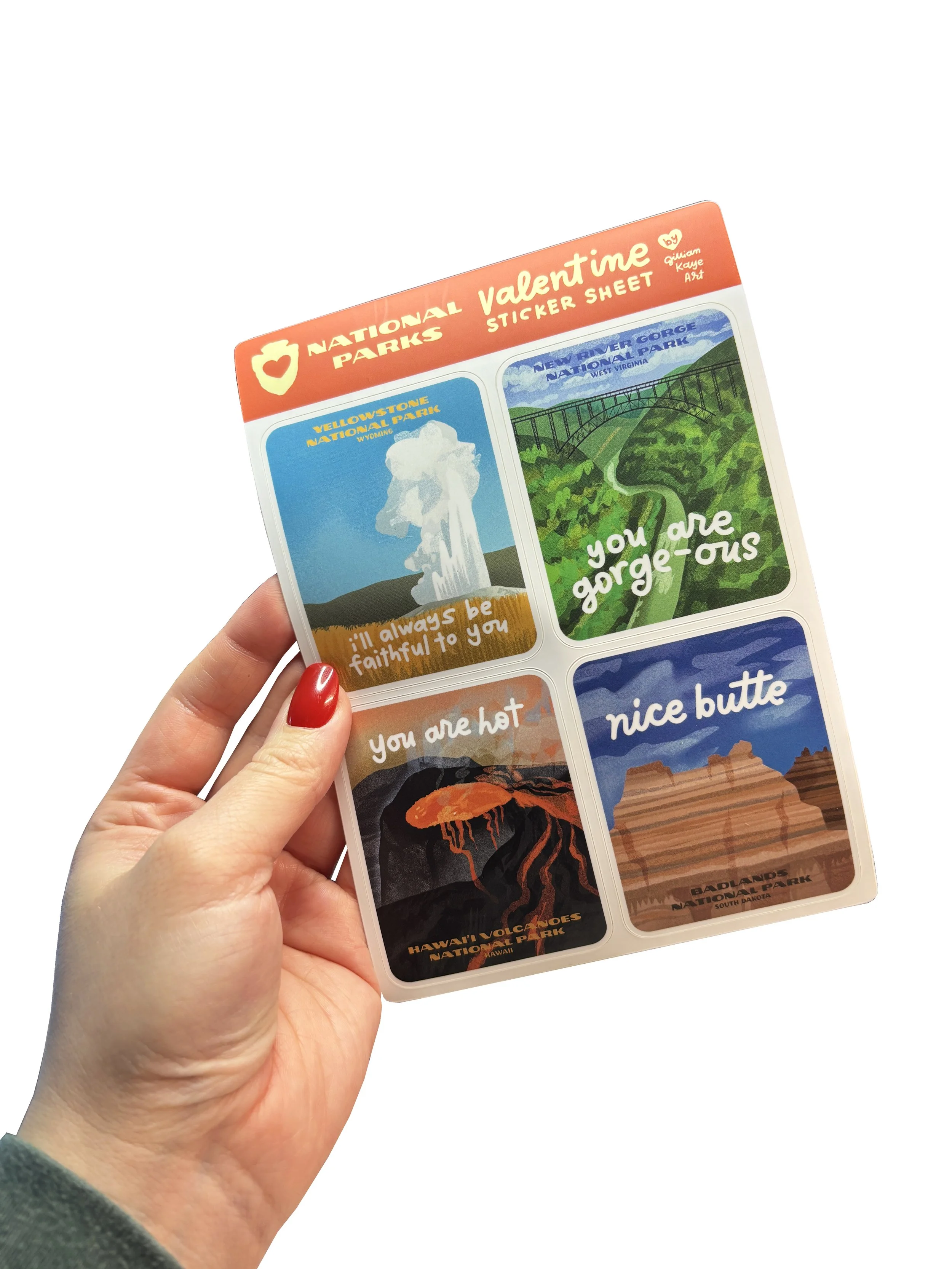 National Parks Valentines | 5x7 Sticker Sheet
