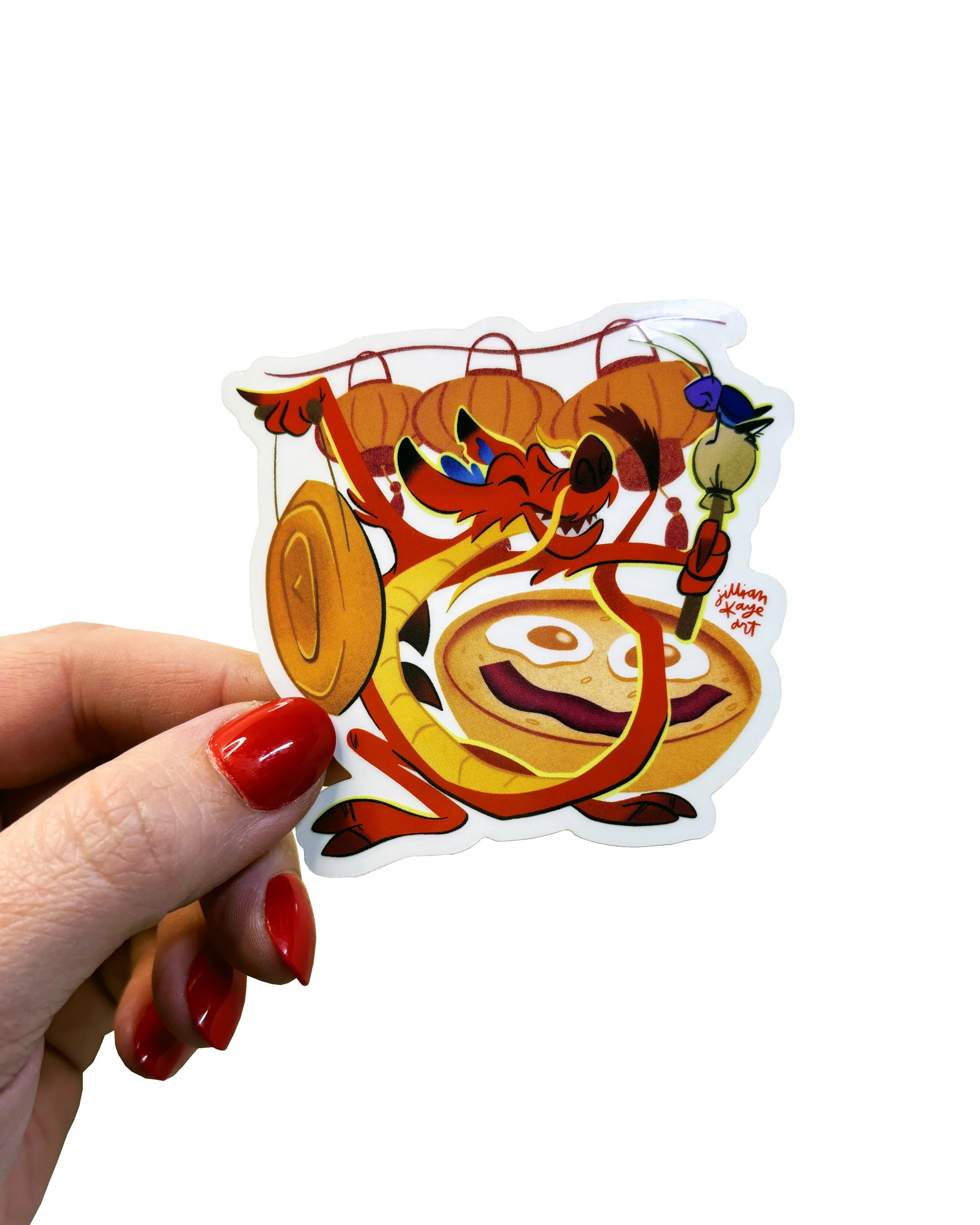 Mushu & Cri-Kee | 3" Transparent Vinyl Sticker