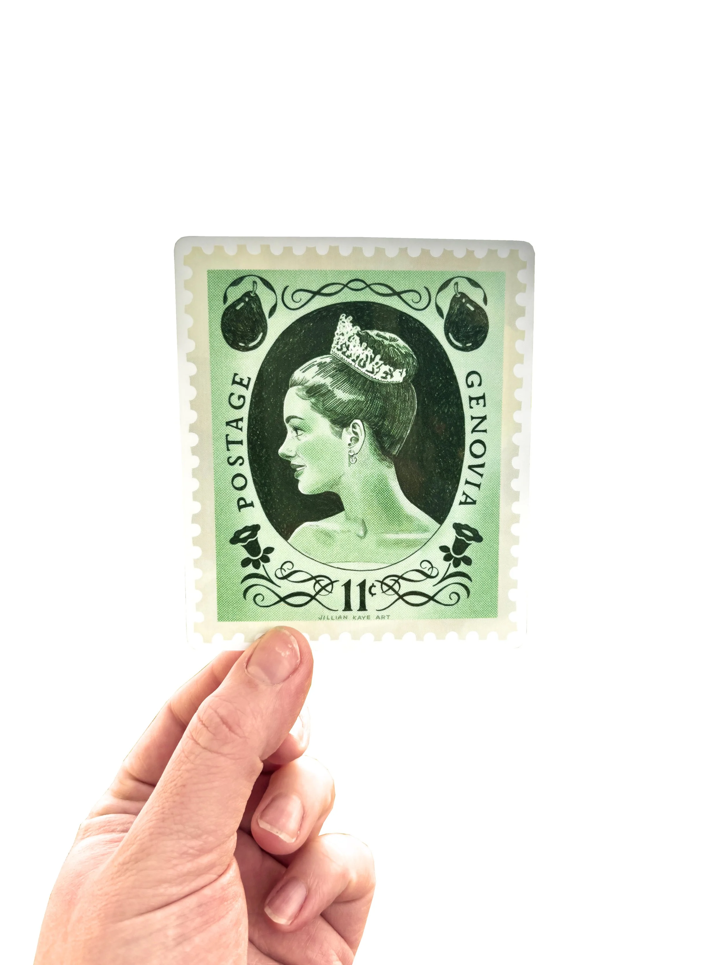 Genovian Postage Stamp of Princess Amelia Mignonette Thermopolis Renaldi | 4" Clear Vinyl Sticker
