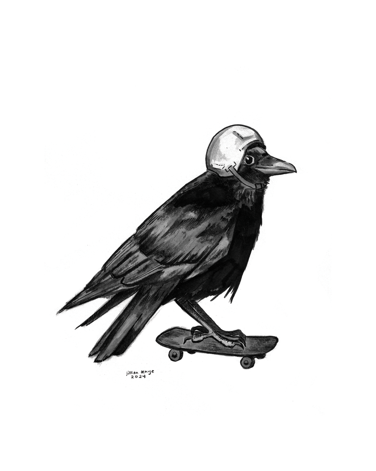 Original Work: Crow Skateboarder