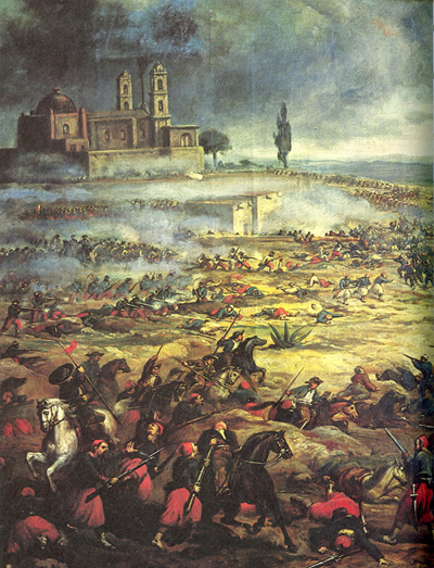 Charge of the Mexican Cavalry at the Battle of Puebla via Wikipedia