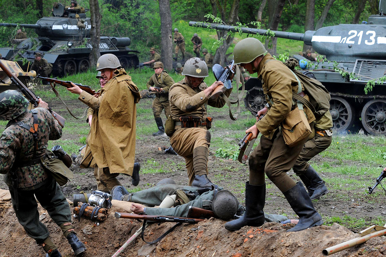 The historical reenactment of the Battle of Berlin (1945) at Modlin fortress, via Wikipedia .
