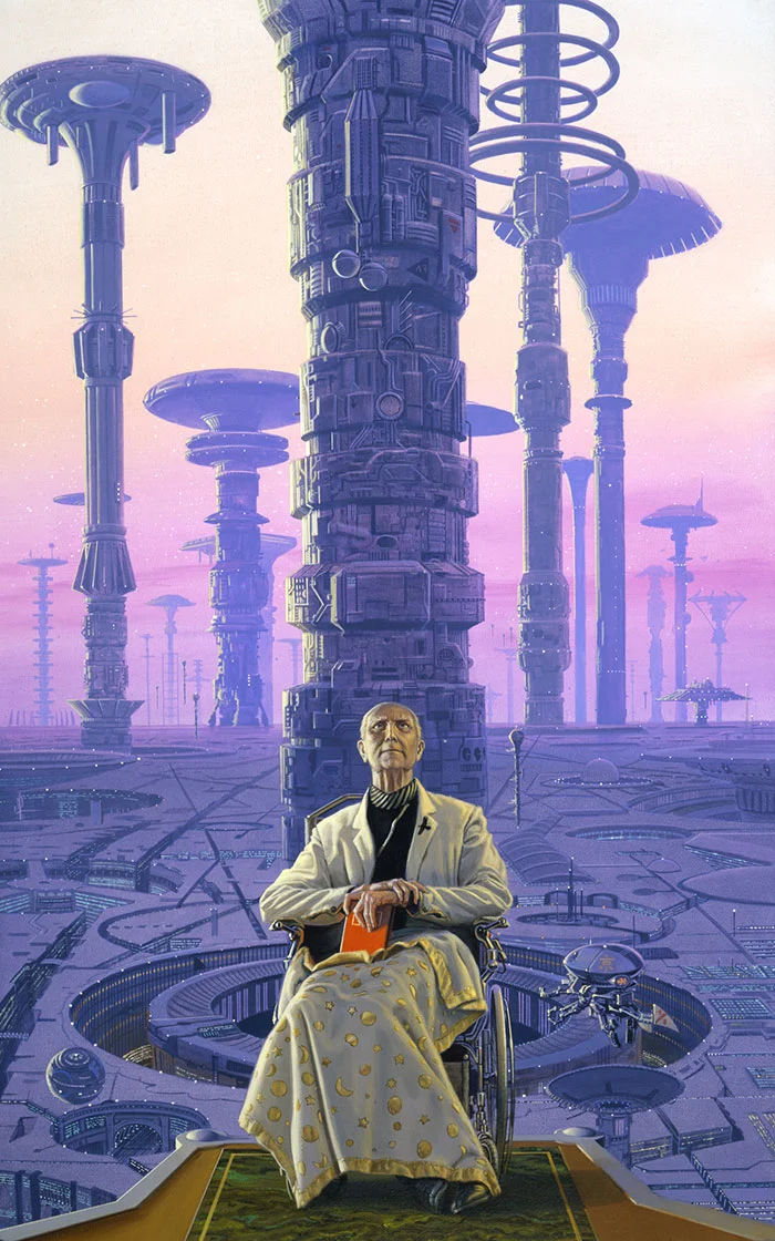 Michael Whelan 's cover for Isaac Asimov's Foundation .