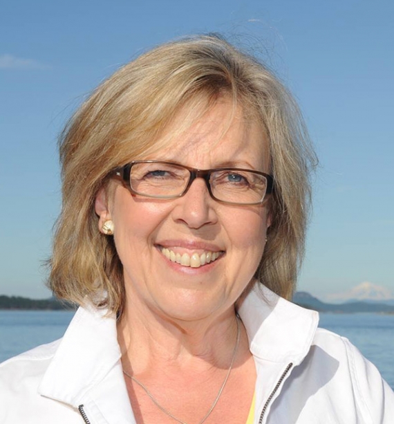 Green Party leader Elizabeth May, via Wikipedia .