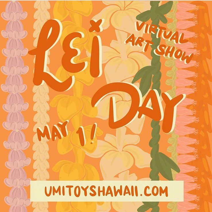 This Friday, check out @umitoyshawaii&rsquo;s Lei Day Virtual Art Show I&rsquo;ll have a piece in!  Art will be available online on www.umitoyshawaii.com May 1, 2020 at 9 am HST through to the end of May.  So excited to be joining so many awesome loc