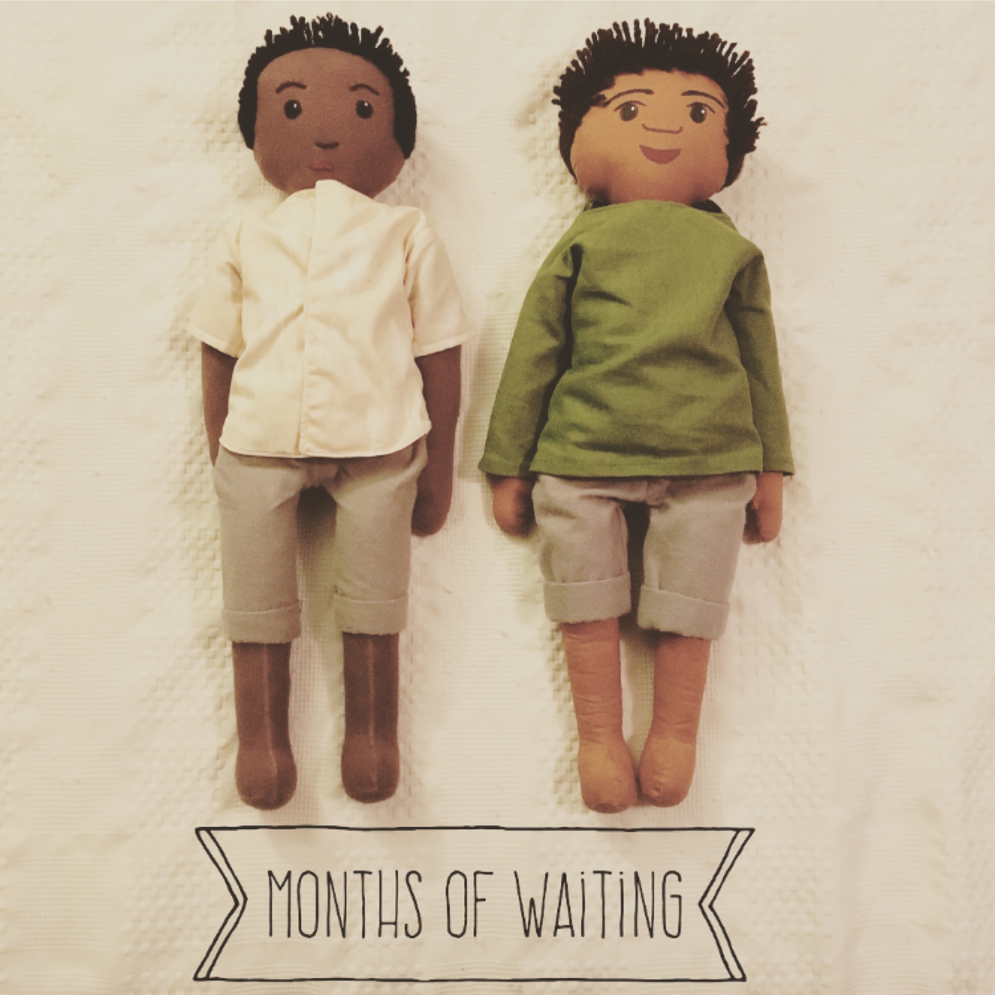 Trying to be a little more creative with the waiting photos... get it? Made the dolls an 11. These dolls were made by my friend Elizabeth Swing, who graciously let me share her story on the blog today. You can see and purchase all of her amazing creations (my current favorite is the mole with a scarf) at: https://www.etsy.com/shop/emergolde