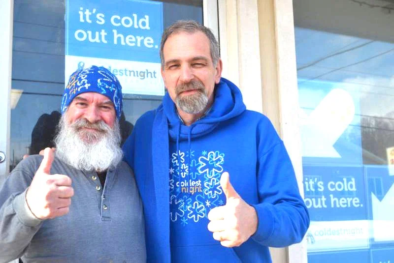 John Bennett at front of HHPEI re Coldest Night of the Year.jpg