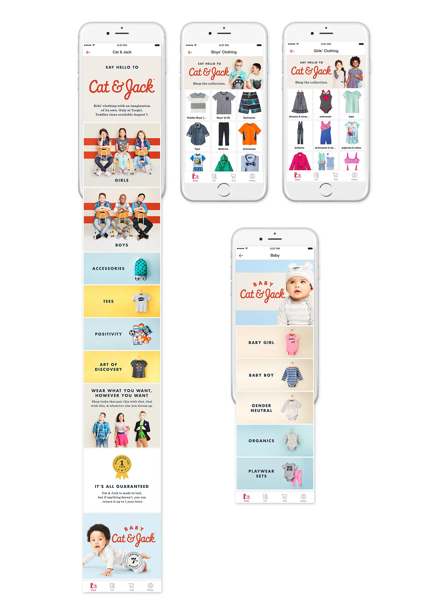 Target App: Cat & Jack brand page