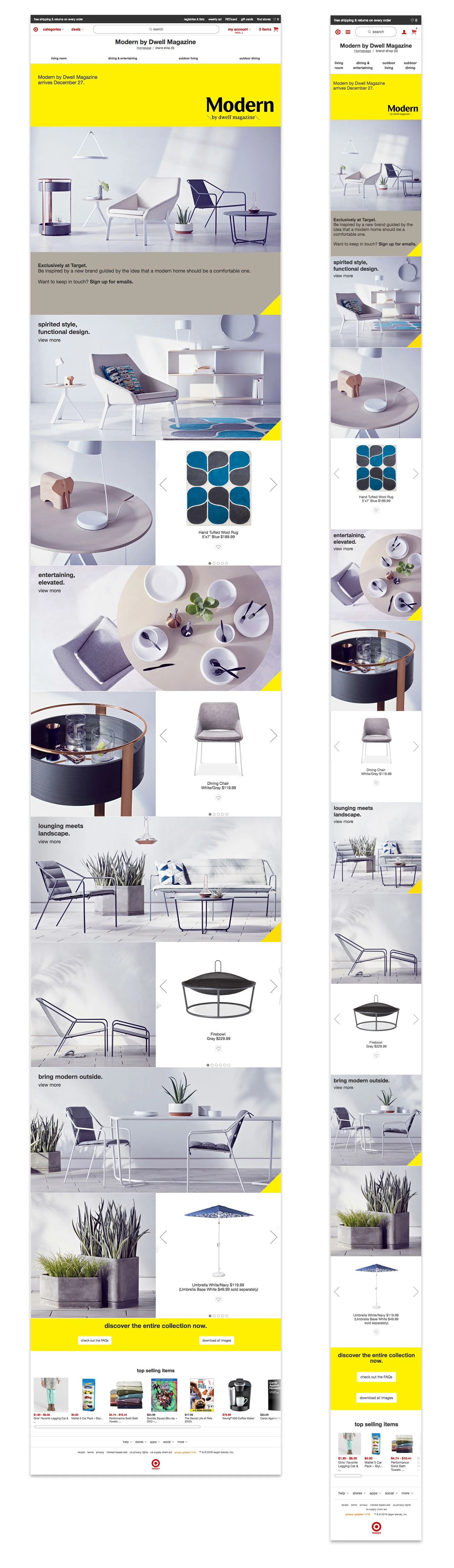 Modern by dwell magazine look book for desktop and mobile responsive design.