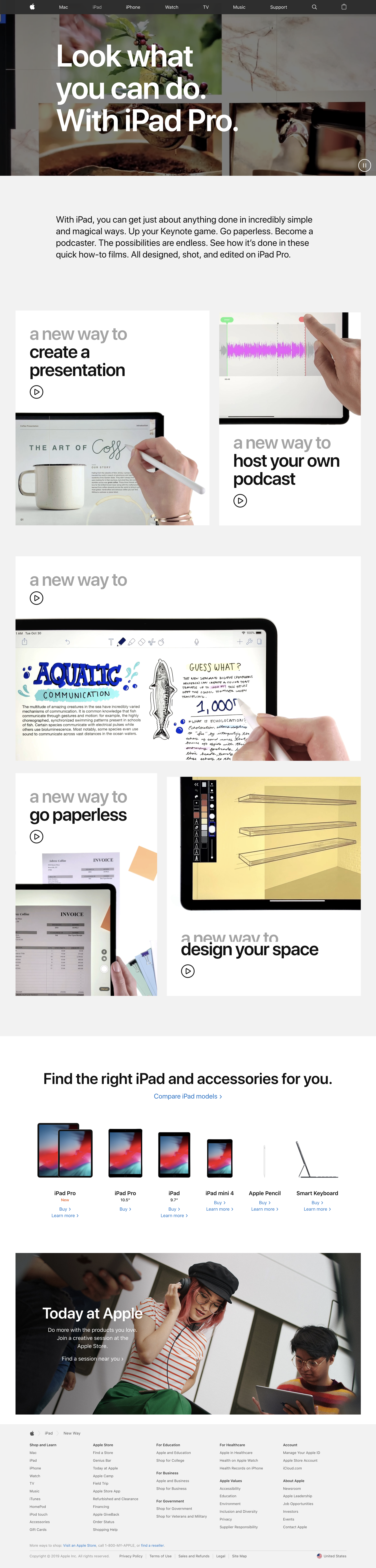 iPad Pro launch page