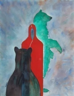 Bear Stories . 18 x 24 inches.Watercolor on paper. SOLD