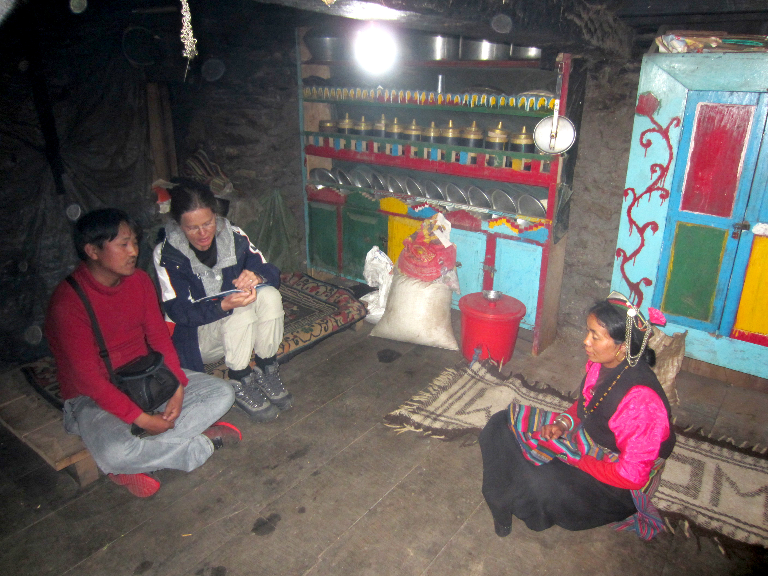 In the home of a Lhomi family