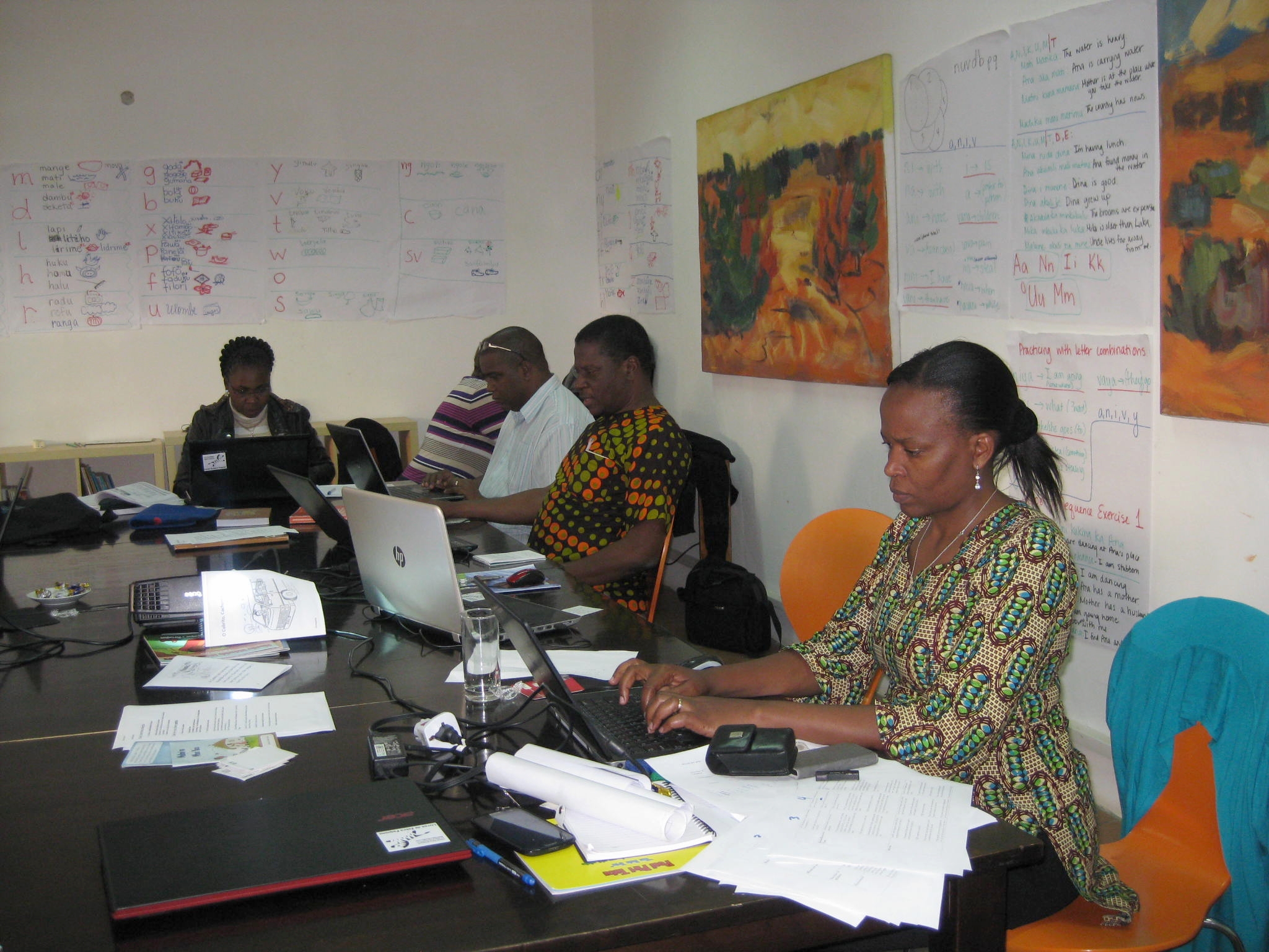 Ruth working at the recent Mozambique Bloom training event, which she facilitated.