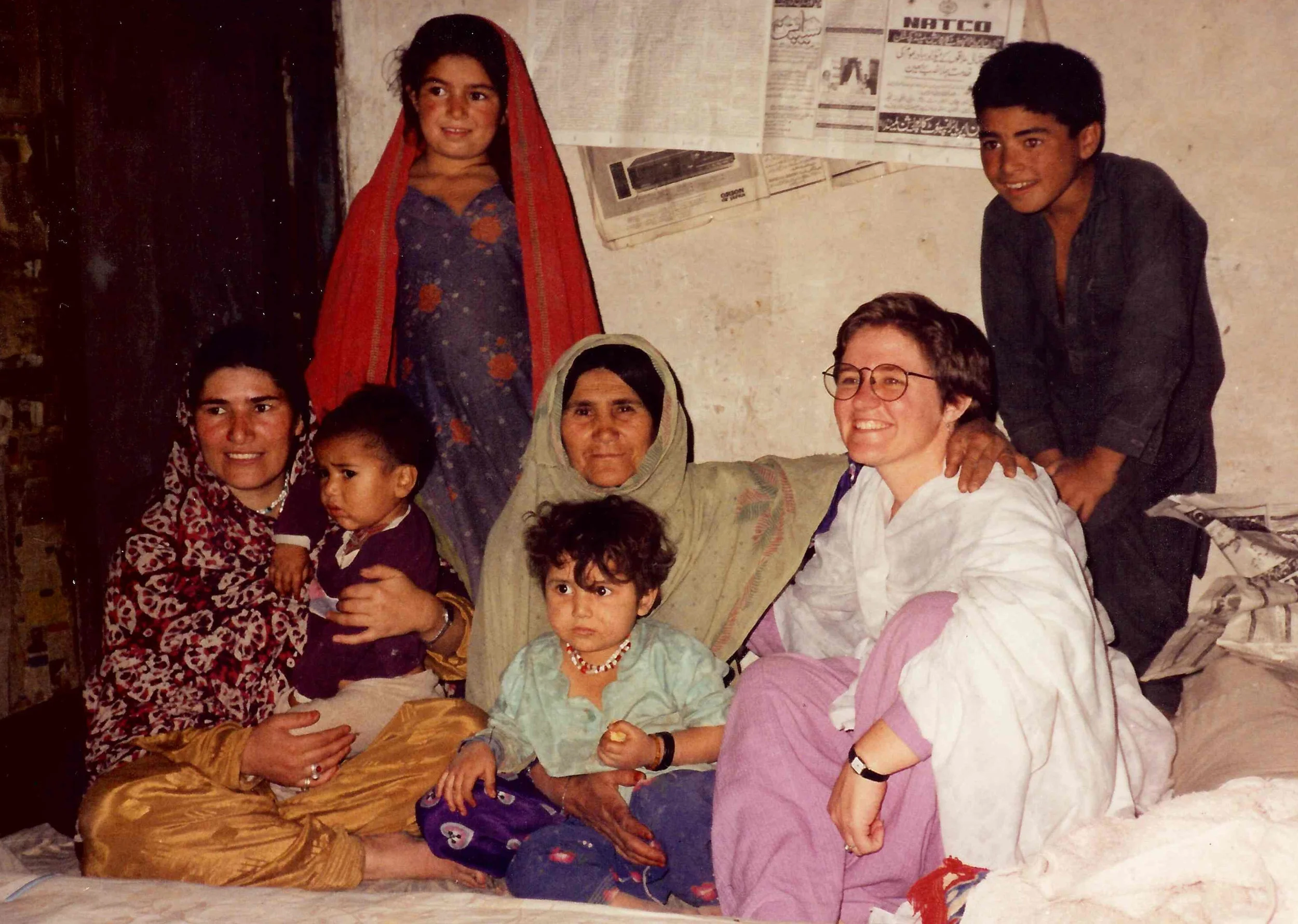 Clare with a minority language family from a remote mountainous region where she was doing sociolinguistic research in 1990