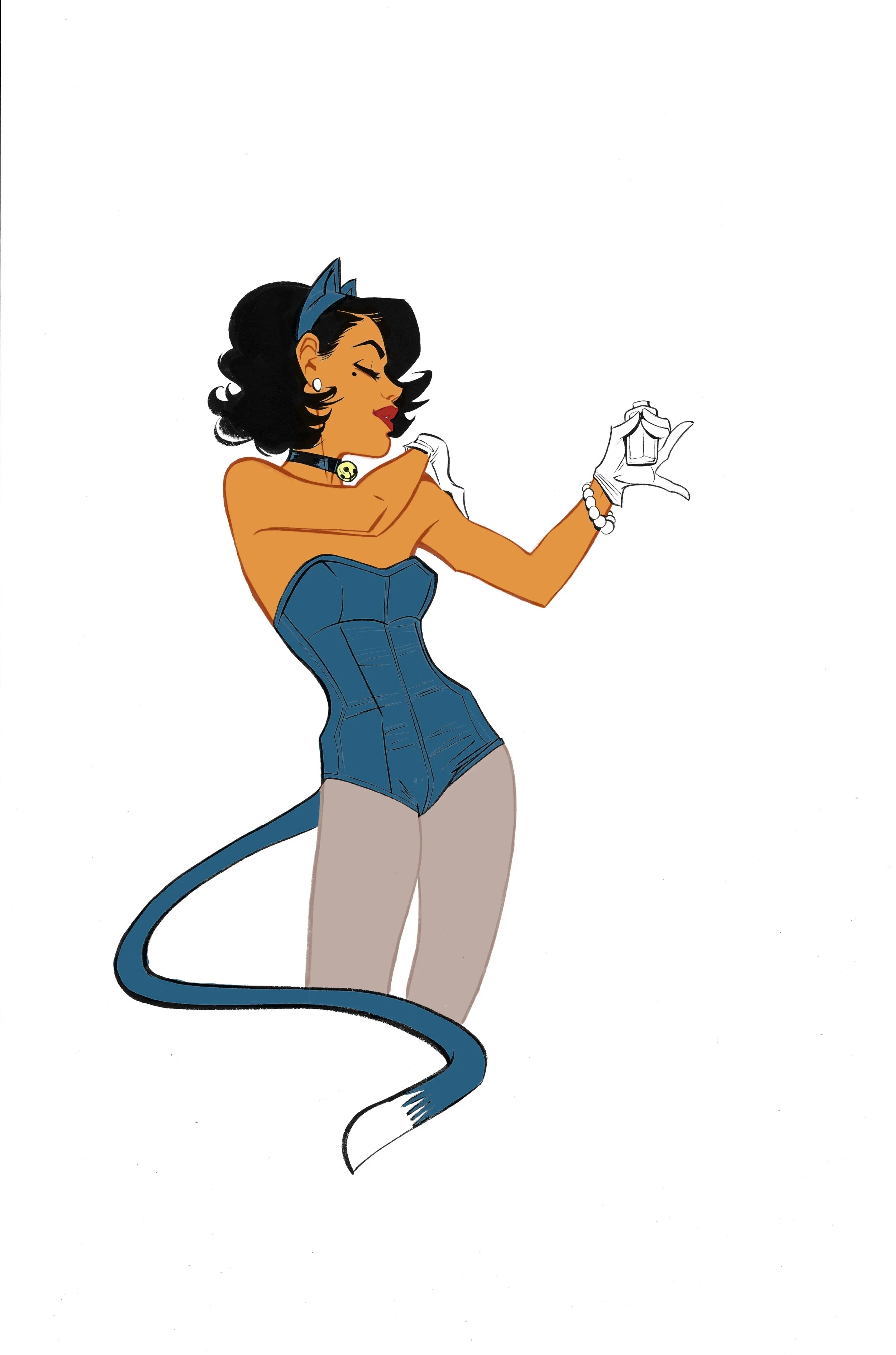 Throwback Thursday: The first drawing of Josie in her Kitty Kat Club costume.