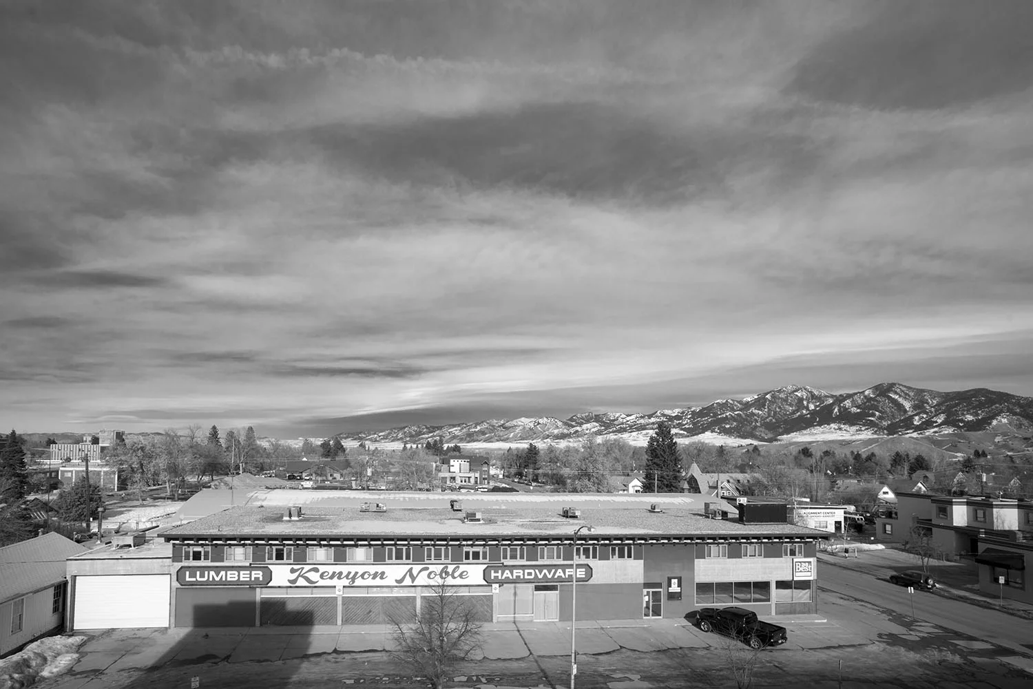 Prior to the demo permit being issued by the city of Bozeman, the Kenyon Noble Lumber building was photographed in accordance with the Historic American Buildings Survey requirements to use a 4"x5" view camera with film. How old school...?
