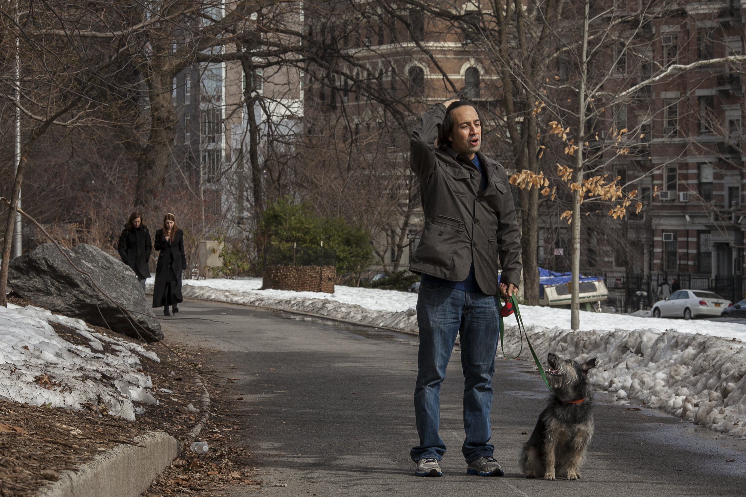  Lin-Manuel Miranda and Tobi in Morningside Park. New York, NY 