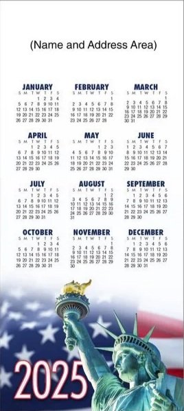 Statue of Liberty Calendar for 2025