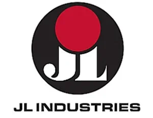 J.L. Industries logo, black circle with the letters JL in white and a red dot above and between them.
