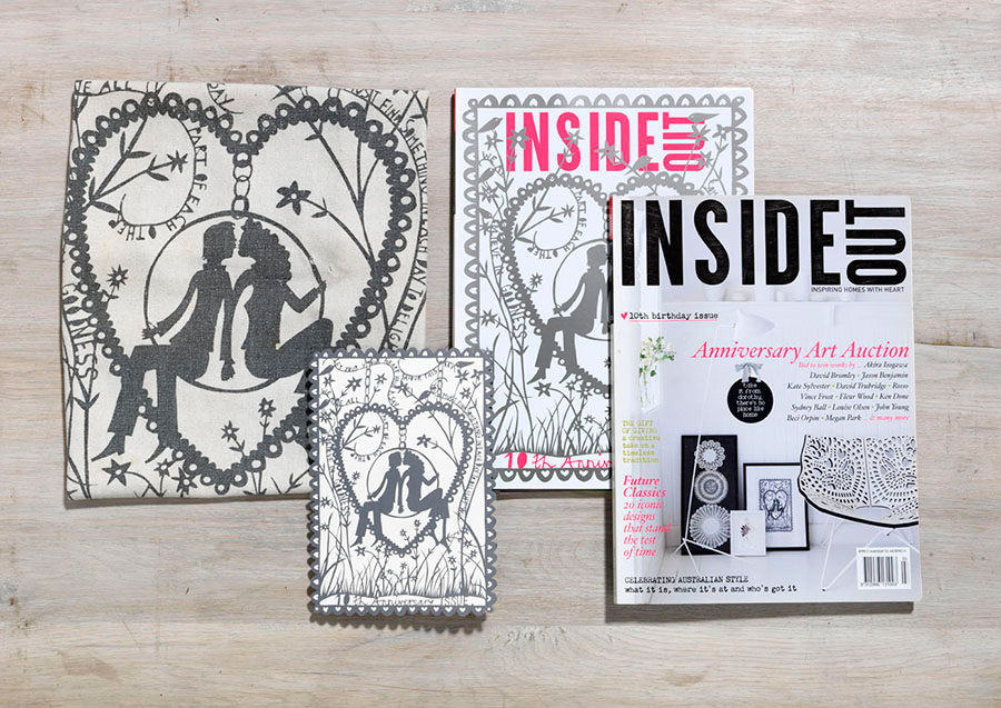 InsideOut 10th birthday issue, collectors edition &amp; product using&nbsp;commissioned papercut artwork by Rob Ryan&nbsp; &nbsp; 