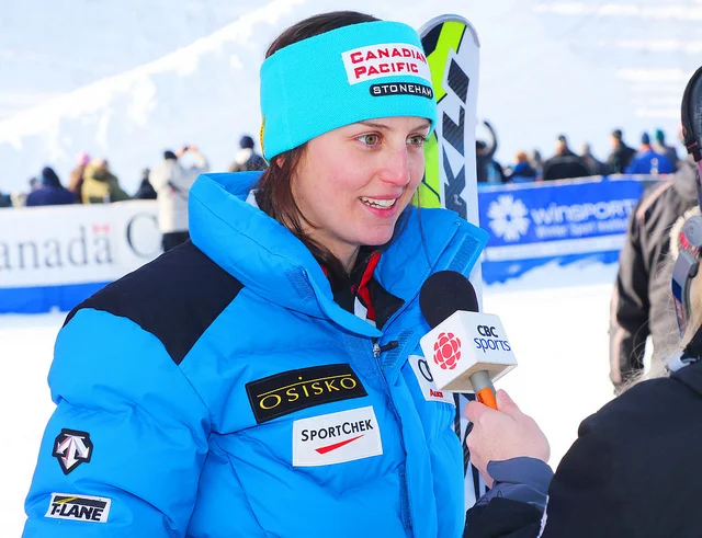 Kelsey being interviewed by CBC Sports in Canada.