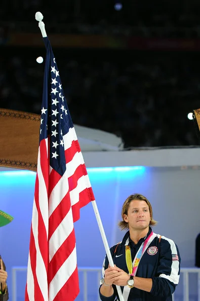 Tony as the US flag bearer at the 2011 Pan Am Games in Guadalajara, Mexico.