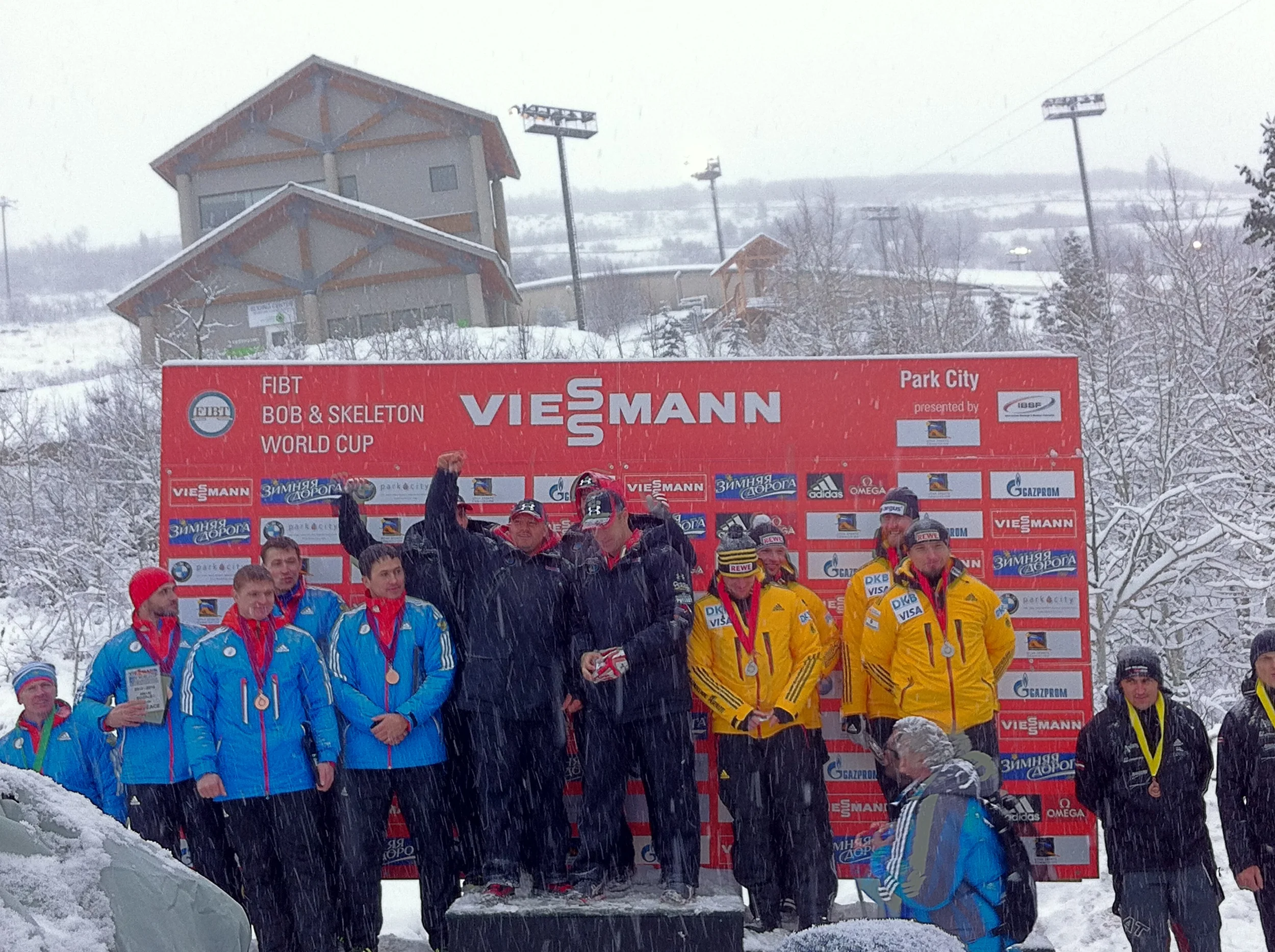 2013-14 FIBT 4-man Podium Park City