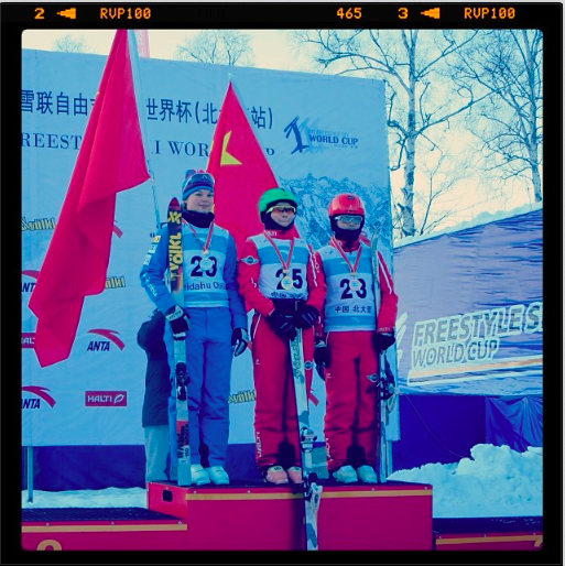 Ashley is pictured on the left of the podium. Photo courtesy of US Ski Team Instagram.
