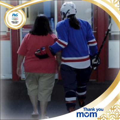 Julie and her mom, Miriam as part of P&G 2014 activation of the Sochi Olympic Games for Bounty Paper Towels.