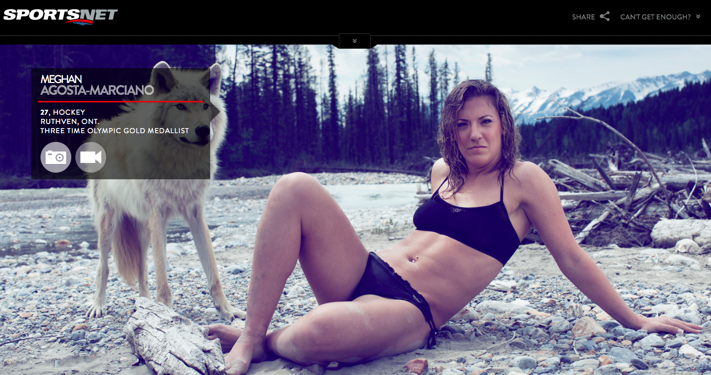 Shot at the wolf reserve near Lake Louise, Meghan mentioned on twitter that the wolf wanted to nibble on her ankle during the shoot, but thankfully with her quick reflexes no blood was shed.