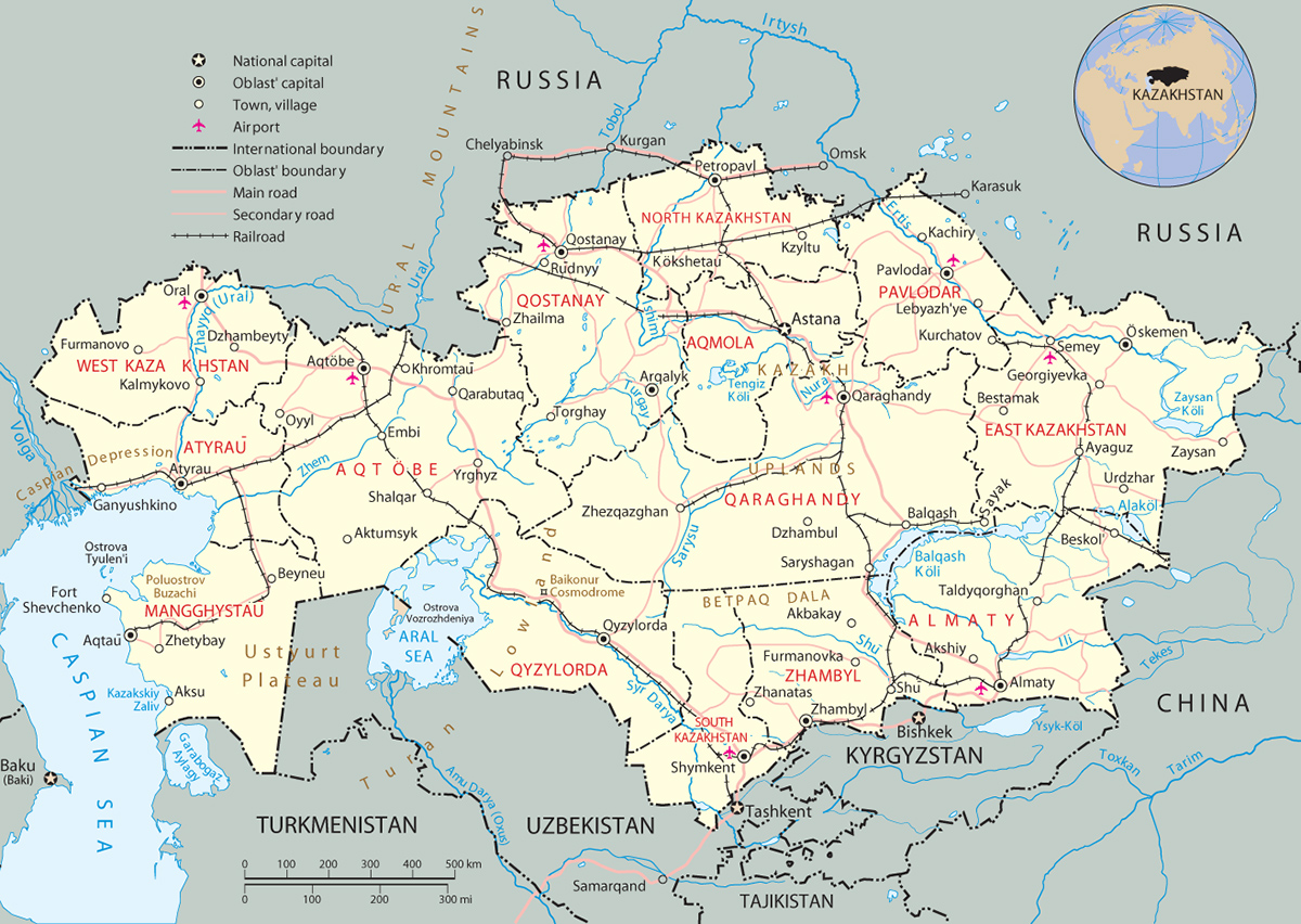 Map of Kazakhstan
