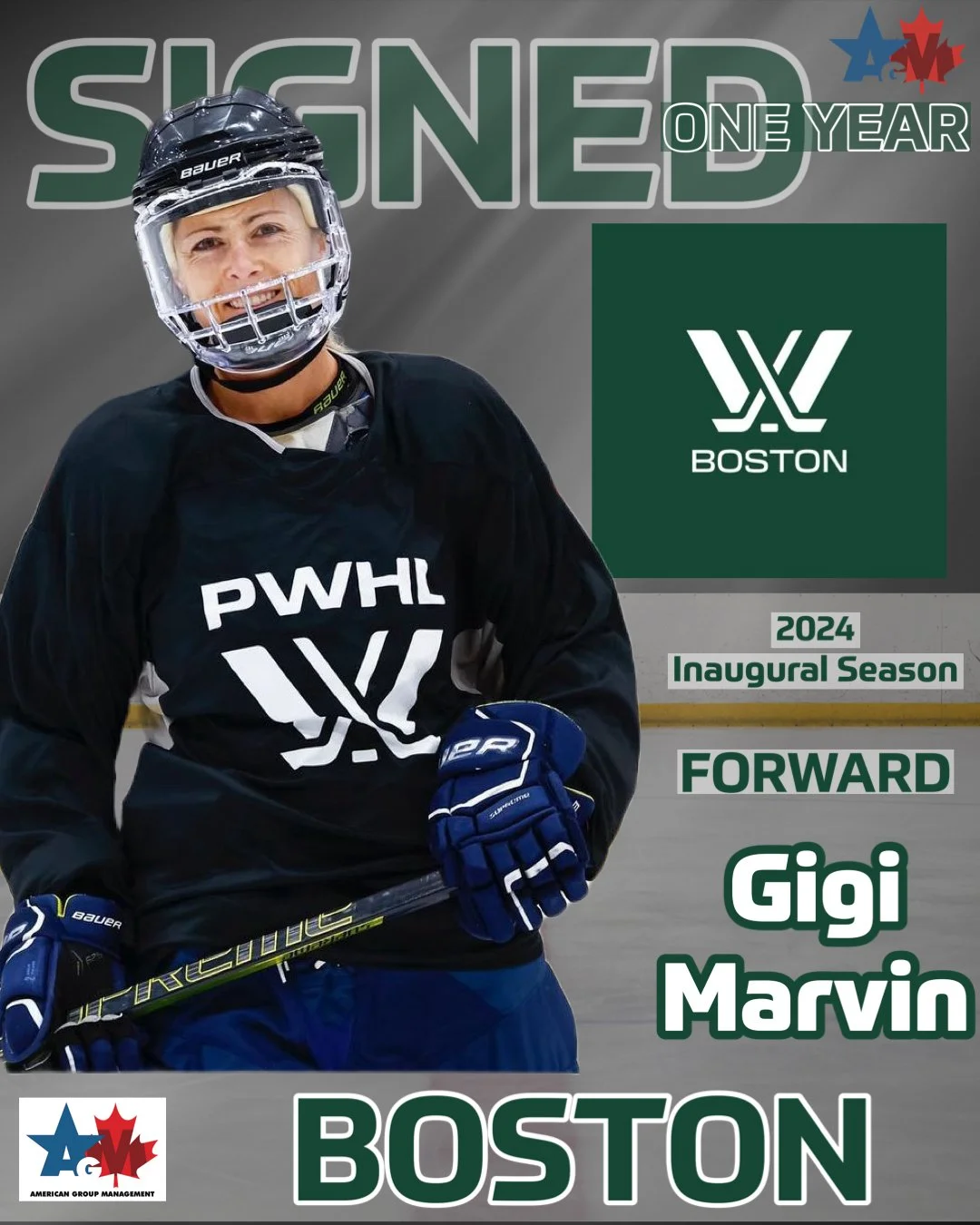 Gigi Marvin signs 1 year deal with PWHL Boston