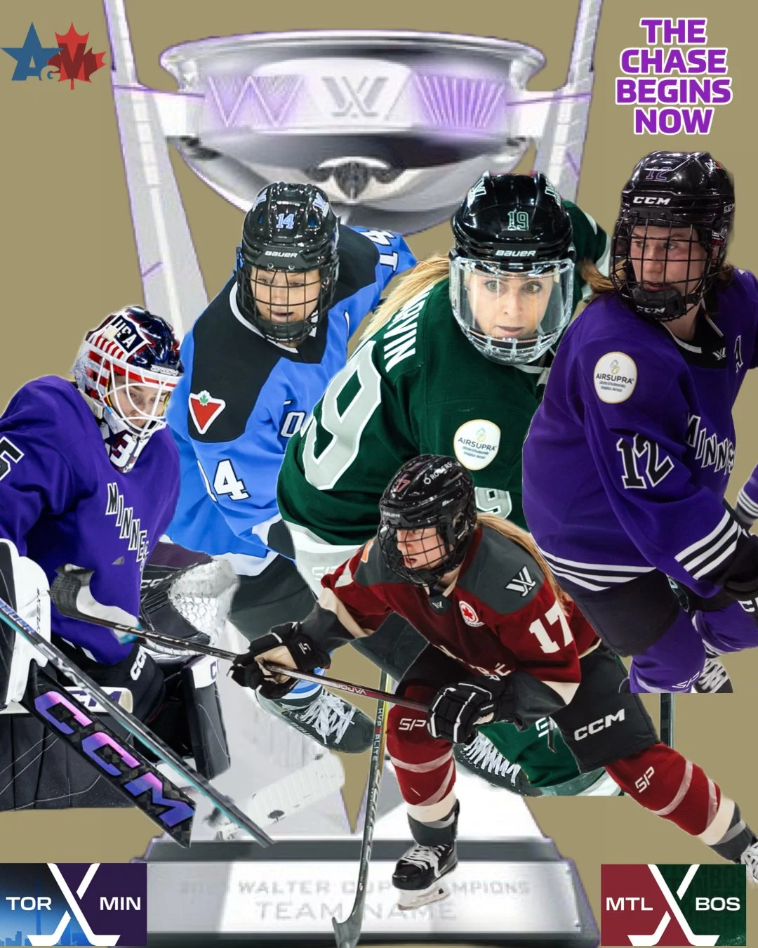 5 AGM Clients make it to the Inaugural PWHL Walter Cup playoffs