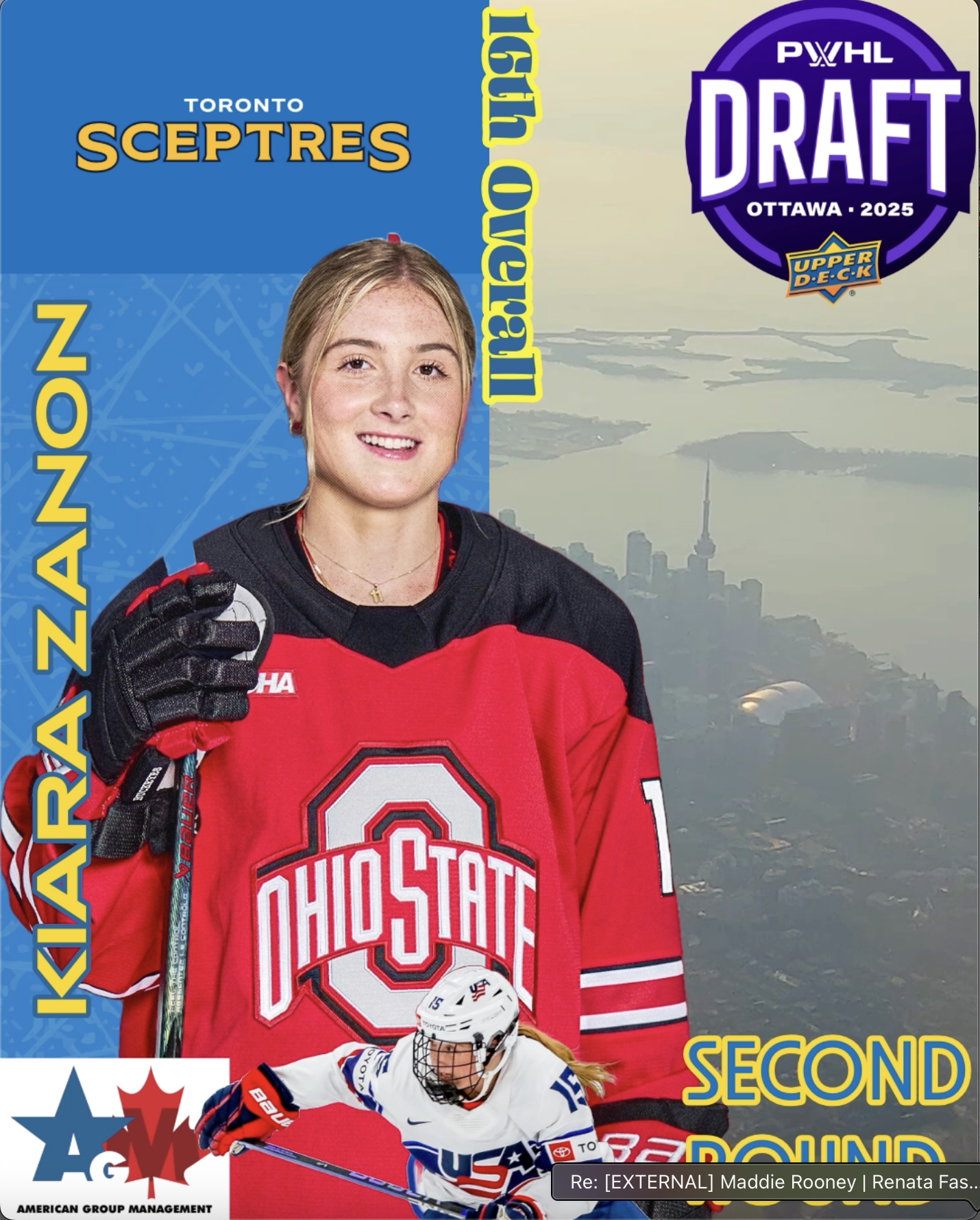 PWHL DRAFT 2025 - Kiara Zanon