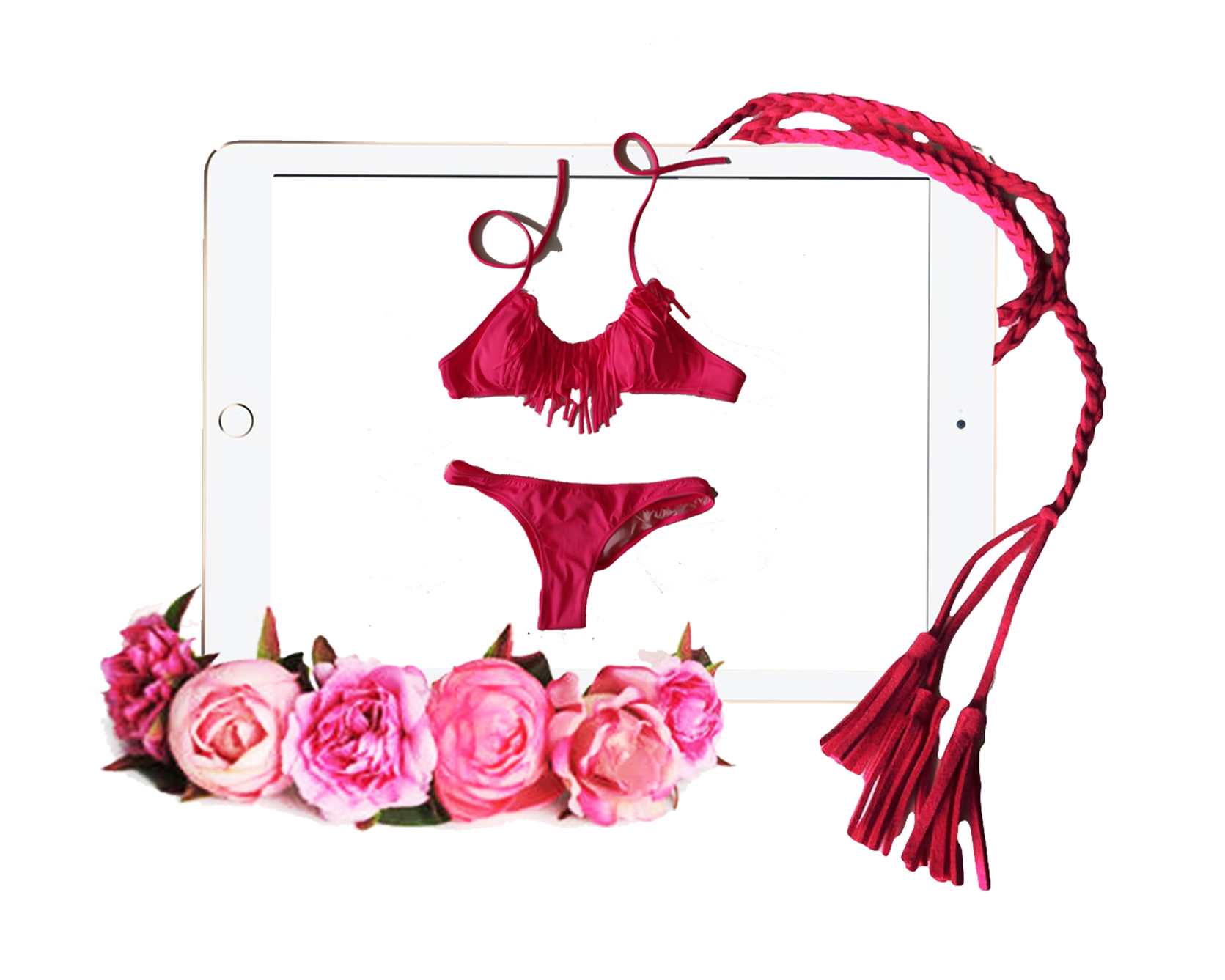 Really like the fringes at this bikini from Victoria's Secret and the color that will automatically add a nice glow to your skin when you are already a bit tanned.