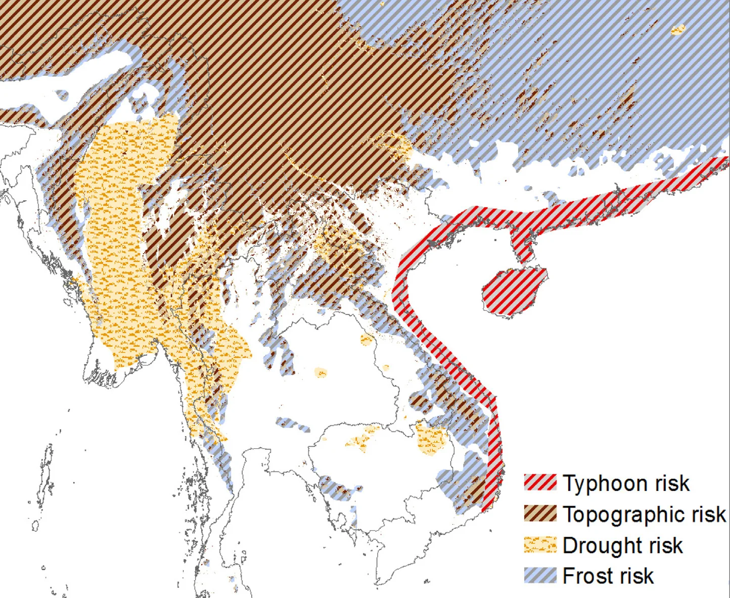 Rubber is now spreading into marginal areas beset by high risks (from Ahrends et al. 2015)