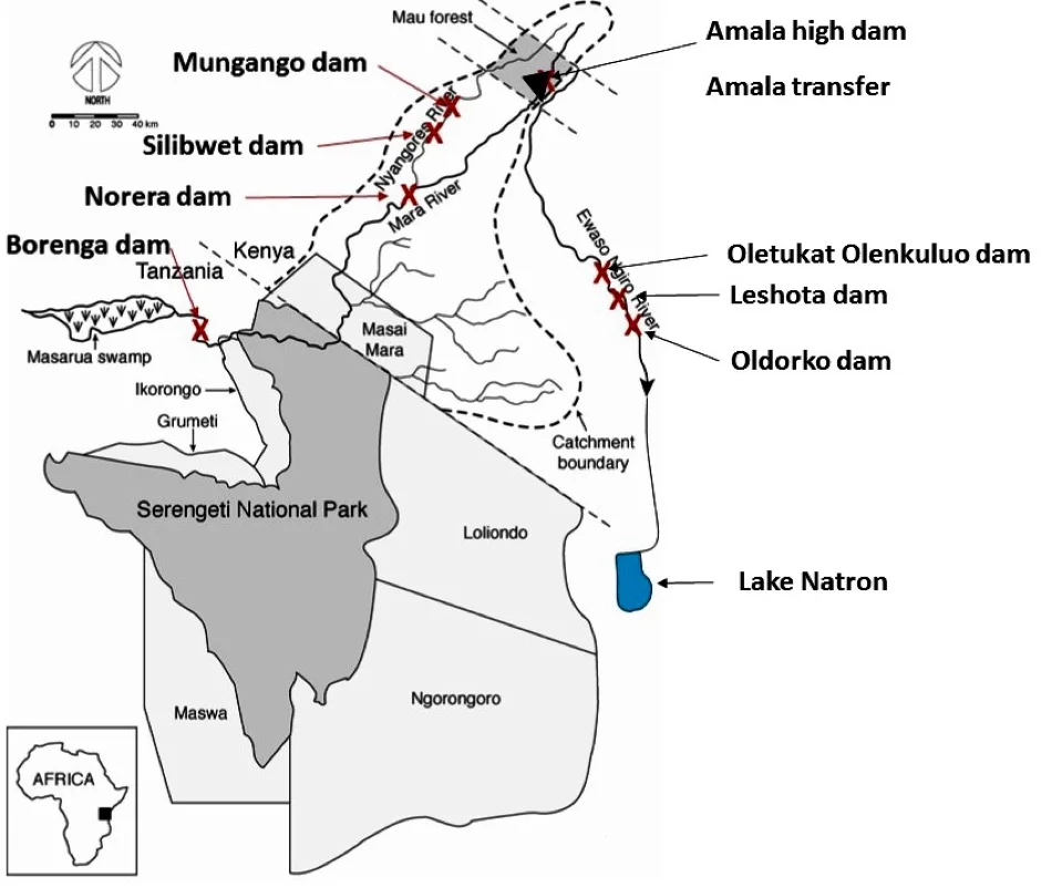 Dams and landscapes mentioned in the text